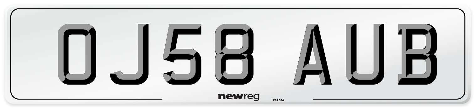 OJ58 AUB Number Plate from New Reg
